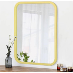 AOAOPQ Wall Mirrors, Decorative Mirrors, Large Wall Mirrors Room Decor, Home, Large Mirrors for Bathroom, Vanity, Bedroom, Dressing Room, Entryway, Wardrobe, 40 x 50 cm, Yellow