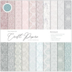 Craft Consortium CCPAD020 Divpusējā papīra blociņš 12 x 12 collas 30/Pkg Barokss 20 dizaini