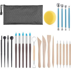 8-Piece Modelling Tool Set, Clay Modelling Tool Pottery Tool Set, Clay Carving Tool Kit, Polymer Clay Tool for DIY Crafts, Sculpture, Beginners, Potters, Wood, Ceramic, Clay Tools Set