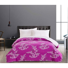 DecoKing Calluna 58510 Gultas pārklājs 260 x 280 cm Violeta, krēmkrāsas, ekru krāsas gultas pārklājs Divpusēja viegla kopšana Ziedu ziedu raksts Hipnozes kolekcija