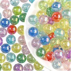 Airssory 100 gab. 20 mm AB krāsas mirdzuma akrila pērlītes apaļas Chunky Bubblegum Ball Beads Gumball Spacer Beads aproces rotaslietu izgatavošanai