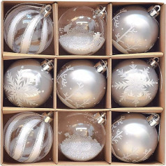 Victor's Workshop Christmas Baubles, набор из 9, 6 см, пластиковые елочные игрушки