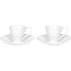 Portmeirion Sophie Conran espresso tasītes un apakštasītes, 2 komplekti (balti)