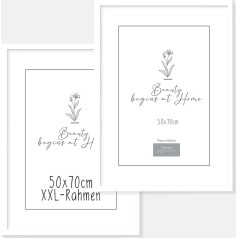 myDreamwork Venice Picture Frame 50 x 70 cm White Set of 2 (Double Pack) Koka bilžu rāmis ar plākšņu stiklu 50 x 70 cm koka koka rāmis Balts (Pack of 2)