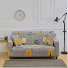 Hggzeg Dīvāna pārvalks, augsta stiepes elastīga auduma 1 2 3 sēdvietu dīvāns Slipcover Krēsla pārvalks Printed Couch Cover Non-Slip Mašīnā mazgājams (2 sēdvietas, Leaf)