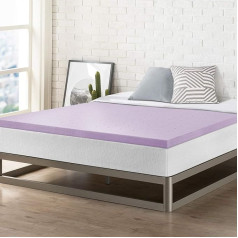 Mellow Memory Foam Mattress Topper, Lavender, Queen