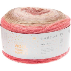 Rico creative Wool Degrade Super 6 Pink Lilac Colour 18, Bobbel Gradient vilna tamborēšanai un adīšanai