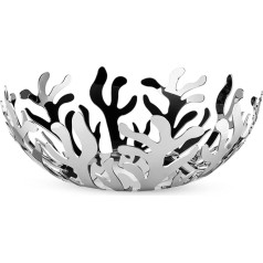 Alessi ESI01 / 29 Mediterraneo fruit holder made of stainless steel, epoxy resin-coated silver, Ø 29 cm