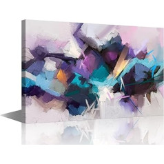 Modern Abstract Art, 1 Panel Colorful Oil Painting Canvas Art Prints Wall Art for Bedroom Living Room Office Wall Decoration Picture Artwork Ready to Hang, 45.7x30.5cm (W x H)