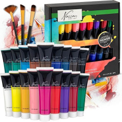 VAN NASSAU FINE ART Acrylic Paint Set, Acrylic Paint Set with 18 x 36 ml Paint Tubes, Acrylic Artist Paint in 18 Colours for Art Students and Acrylic Artists, Ideal for Canvas and Paper