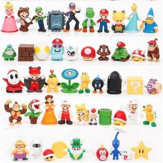 Iepakojumā 48 Super Cake Decoration Figūriņas Dzimšanas dienas rotājumi Cartoon Cake Topper Toy Party Supplies Cupcake Decoration bērniem, atkārtoti lietojams.