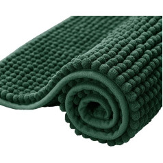 subrtex Chenille vannas paklājs, neslīdošs vannas istabas paklājs, absorbējošs vannas paklājs, mīksts, ūdeni absorbējošs vannas paklājs vannas istabai, mazgājams veļas mazgājamā mašīnā (50 x 80 cm, zaļš)