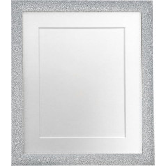 FRAMES BY POST Glitz 16 x 16-дюймовая серебряная пластиковая стеклянная фоторамка с белым креплением для фотографий размером 12 x 12 дюймов