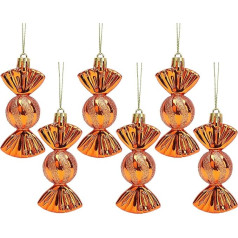 Christmas Concepts® 6 Pack - 90mm Cute Baubles - Shiny & Glittery - Christmas Tree Decorations (Copper)