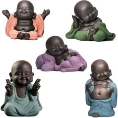 5 Style Beautiful Buddha Statues Small Monk Figurine Ceramic Buddha Sculpture Feng Shui Ornaments Home Decoration