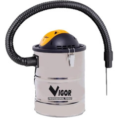 Vigor Aspir-El nerūsējošā tērauda pelnu putekļu sūcējs, 15 l, 800 W