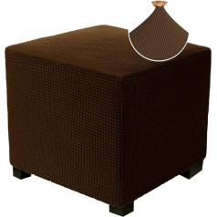 RAPRAP Stretch Ottoman Cover Slipcover, Soft Jacquard Foot Stool Cover, mēbeļu aizsardzība ar elastīgu dibenu, saderīgs gan ar taisnstūra, gan kvadrātveida uzglabāšanas krēsliem