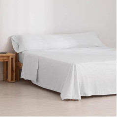 Belum Flannel Bed Linen Set, White, 150, 100% Cotton, Consisting of: Duvet Cover 240 x 270 cm, Fitted Sheet: 160 x 200 cm + 30 cm, Pillow: 45 x 170 cm