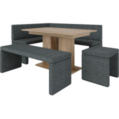 Generic Akiko Corner Bench with Table and Benches - Corner Bench Set for Your Dining Room, Kitchen, Modern, Sitting Area, Dining Nook. Perfect for Kitchen, Office and Reception. Solid Workmanship (INARI 96,