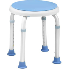 Hengmei Non-Slip Aluminium Shower Stool Height Adjustable Bathroom Stool 360° Rotatable Round Shower Chair Bath Seat for Seniors with Pregnant Women (Type A)