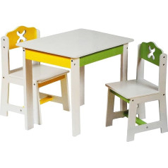 Alles-Meine.de Gmbh 1 vnt. _ kėdutė vaikams - pagaminta iš medžio - balta / geltona - šoninė kėdutė / vaikiška kėdutė - berniukams ir mergaitėms - vaikiški baldai - vaikų kambariui maždaug 1-3 metų.