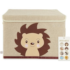 Bieco Storage Box with Lid Large for Children's Room - Hedgehog Piksi - Toy Box with Lid Storage Box Children's Room - Seat Chest Children's Chest Storage Nursery Toy Box Baby