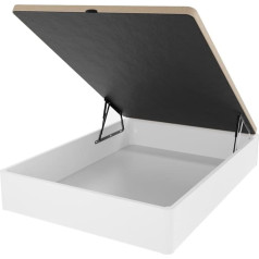 Duérmete Online , 90 x 190 см, Инструменты в комплекте, Белая раскладная кровать на пружинах, очень усиленная, большая вместимость, с дышащей крышкой, 