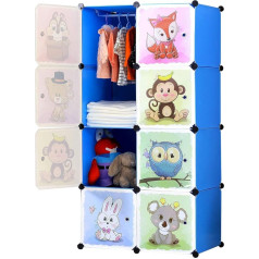 Brian & Dany Expandable Children's Wardrobe, Shelving Unit with Doors