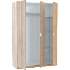 Habitdesign LCX453F 3 Door 4 Drawer Bedroom Wardrobe 200cm (H) x 135cm (W) x 52cm (D)