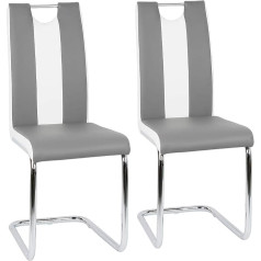 Sarah High Back Dining Chair Set of 2 Grey + White