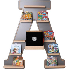 Boarti Tigerbox Shelf Letter A Grey Suitable for Tigerbox Touch and 36 tigercards, Children's Shelf for Playing and Collecting