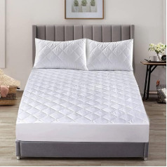 Cotton Comfort Bedding Стеганый наматрасник Super King Size 30cm Deep Elastic Stretch Skirt Mattress Topper Super King Size Ultra Soft and Hypoallergenic Mattress Cover