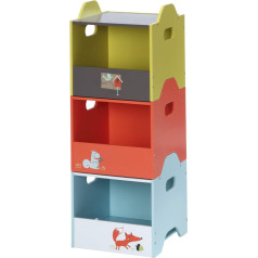 Labebe Children's Colourful House Decorator Storage Box Stackable Wooden Storage Box Set