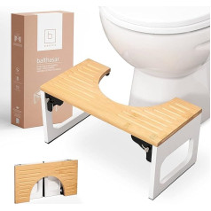 Benkstein Туалетный стул для взрослых - Деревянный туалетный стул - Туалетный стул - Туалетный стул из бамбука - Ступенька - Складной туалетный с