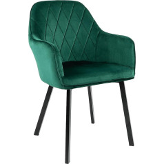Kick Collection Jane valgomojo kėdė, tamsiai žalia, moderni ir aukštos kokybės, aksomas ir metalas, daug spalvų