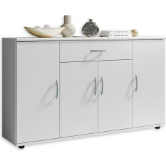 Stella Trading LILLY Sideboard in White - Modern Chest of Drawers with Drawer and Lots of Storage Space for Living Room, Dining Room and Hallway - 118 x 70 x 30 cm (W x H x D)