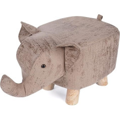 Avos-Deals-Global Elephant Shaped Footstool Padded Footstool Animal Shaped Footrest Creative Design for Living Room Bedroom Kids Room Brown