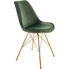 Riess Ambiente riess-ambiente.de Design Chair Scandinavia Meisterstück Dark Green Velvet Golden Legs Elegant Chair for Dining Room