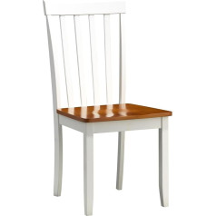 Boraam 2 x Bloomington Dining Chairs White Honey Oak 22031