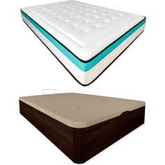 Duérmete Online Bio Max Memory Foam matracis + saliekamā koka gulta Liela ietilpība Poliuretāna koks 135 x 190 cm