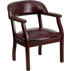 Flash Furniture Oxblood Luxury Vinyl Conference Chair with Nail Decoration