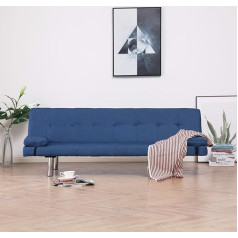 Mogou Sofa lova su dviem pagalvėlėmis, Sofa lova, Sofa lova, Sofa su miego funkcija, Sofa lova, Sofos ir sofos, Sofa lova, Mėlynas poliesteris