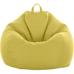 Jhld Bean Bag krēsla pārvalks (bez pildījuma), īpaši liels Bean Bag krēsla pārvalks Bean Bag pārvalks noņemams, mazgājams bērniem un pieaugušajiem Dzelteni zaļš 80 x 90 cm