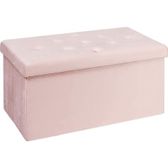 Brian & Dany Скамья с местом для хранения, складной табурет, сундуки, ящик для хранения, из бархата, 76 x 38 x 38 см (розовый)