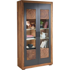 Massivmoebel24.De Sheesham Display Cabinet 103 x 40 x 201 Stained Turin #05