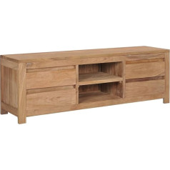 Vidaxl Tīkoka masīvkoka TV skapītis ar 4 atvilktnēm un 2 nodalījumiem TV skapītis Lowboard Sideboard HiFi mēbeles 115 x 30 x 40 cm