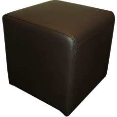 Quattro Meble Tumši brūns īstas ādas taburete 40 x 40 x 40 cm Govju ādas sēdeklis Cube Footstool Mīkstās taburetes Īstas ādas pufs