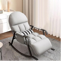 Cozykimo Šūpuļkrēsls, viesistaba, māsu krēsls, šūpuļkrēsls ar regulējamu kāju daļu un atzveltni, šūpuļkrēsls ar atgāzējamu funkciju, šūpuļkrēsli Šūpuļkrēsls, atpūtas krēsls, viesistaba un guļamistaba (pelēks)
