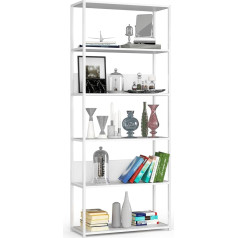 Akord Loft 80 cm Bookcase, Modern Cabinet, Book Shelf, 6 Shelves, for the Home, for the Office, High Quality, Metal Frame, Damage-Proof, Sturdy, 24 Month Warranty