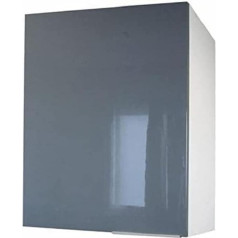 Berlioz Créations CP6HG Навесной шкаф для кухни с 1 дверцей, серый глянец, 60 x 34 x 70 см, 100% французское производство